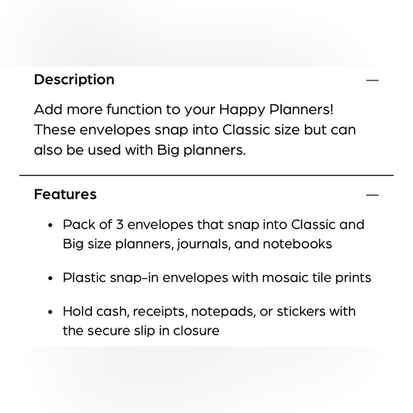 The Happy Planner Everyday 3 Envelopes #3 - Picture 6 of 6